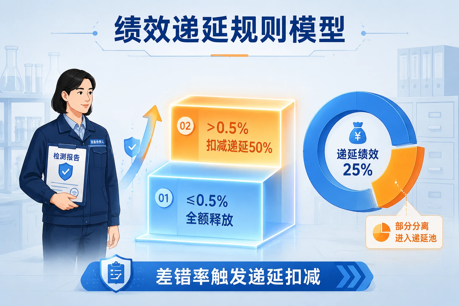 环境检测实验室质量负责人绩效递延25%与报告差错率联动