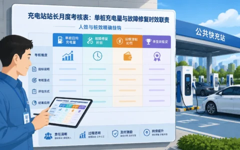 充电站站长月度绩效模板：单桩充电量与故障修复时效联责考核表