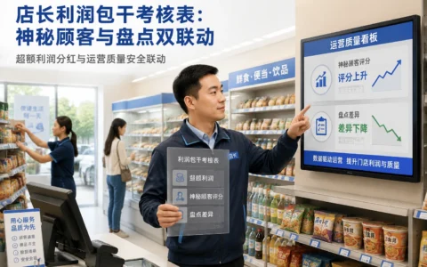 便利店店长利润包干考核模板：超额分红联动神秘顾客评分与盘点差异（2026年版）