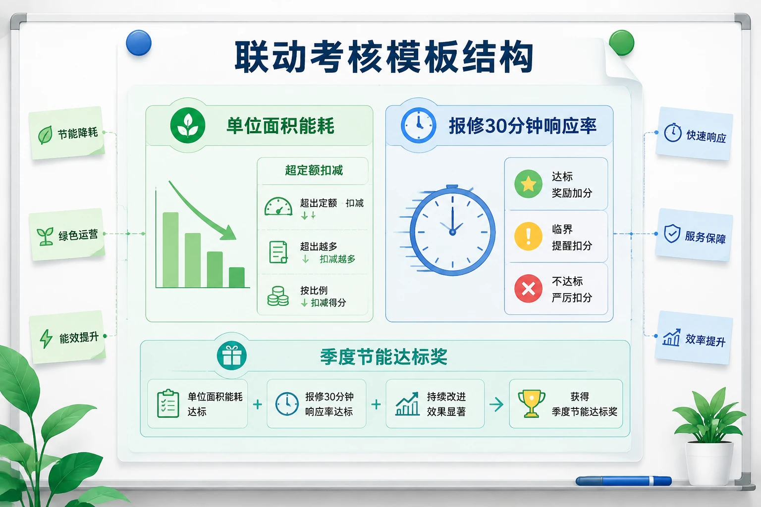 产业园物业项目经理能耗包干与30分钟报修响应联动考核模板（2026年版）