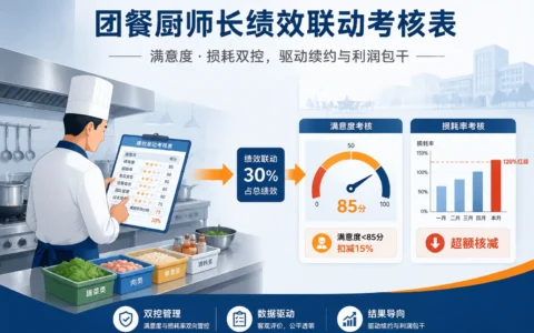 团餐厨师长绩效联动考核表：满意度与损耗双控模板（2026年版）