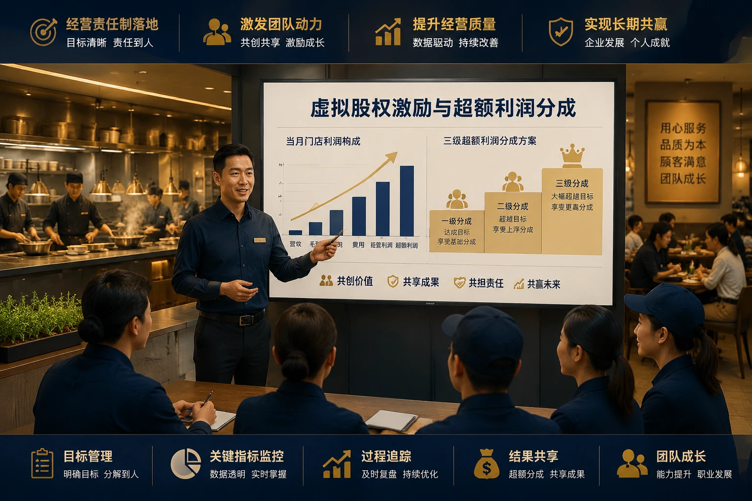 连锁餐饮虚拟股权激励：铺底利润包干与三级超额分成设计（2026年版）
