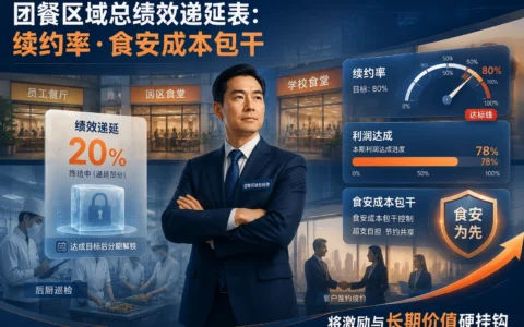团餐区域总绩效递延考核表：续约率·食安成本包干联动公式与落地指南