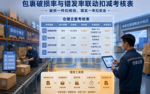2026年保税仓储主管货损包干考核表：包裹破损率与错发率联动扣减及核算步骤