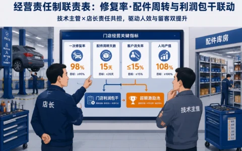 连锁汽修门店绩效联责表模板：一次修复率+配件周转联动利润包干实操版）（2026年版）