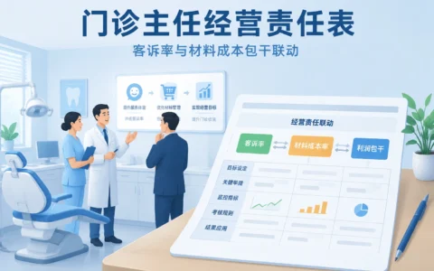 连锁口腔门诊主任经营责任表：客诉率与材料成本包干联动