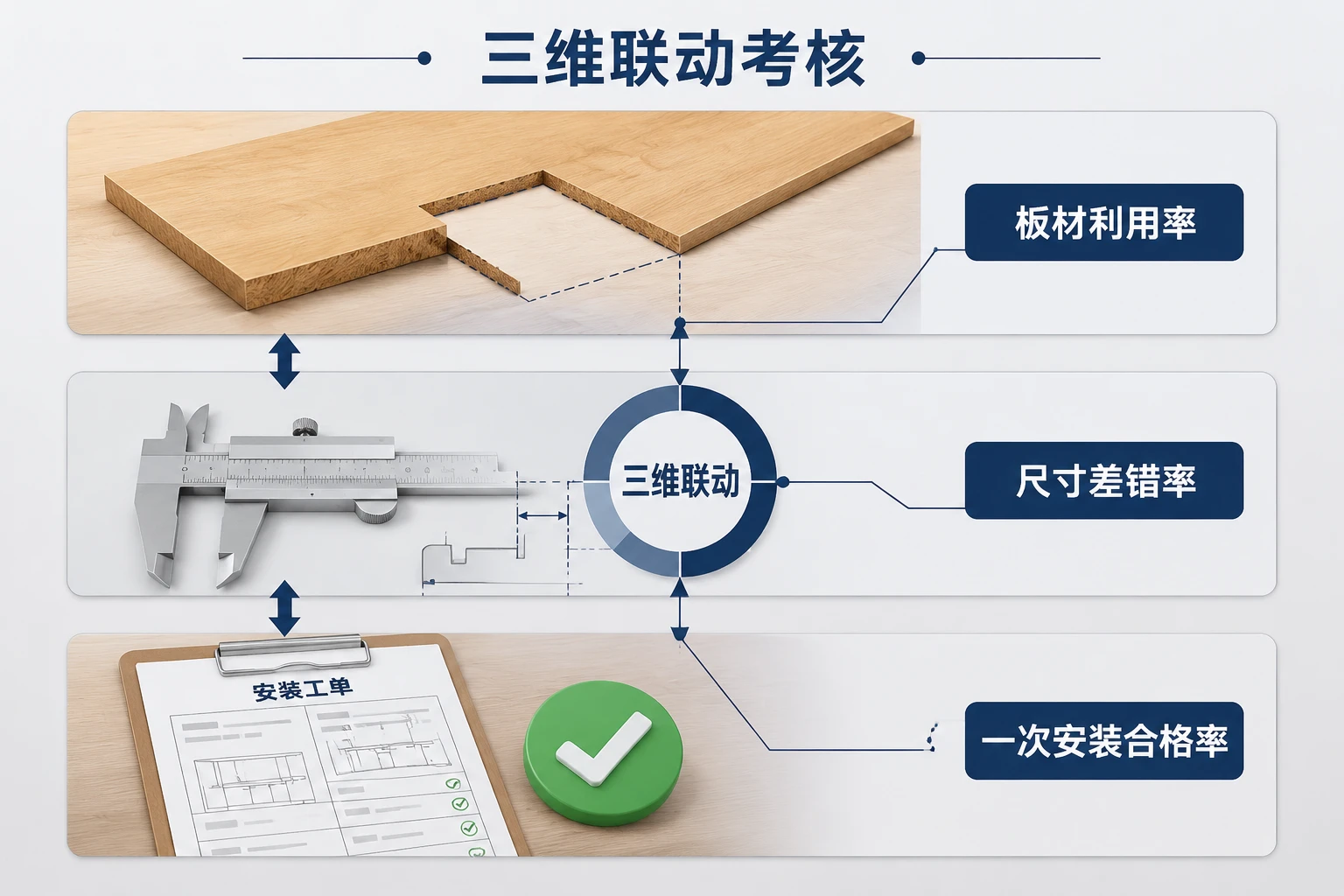 定制家具开料班组绩效模板:板材利用率、尺寸差错与一次安装合格率联动