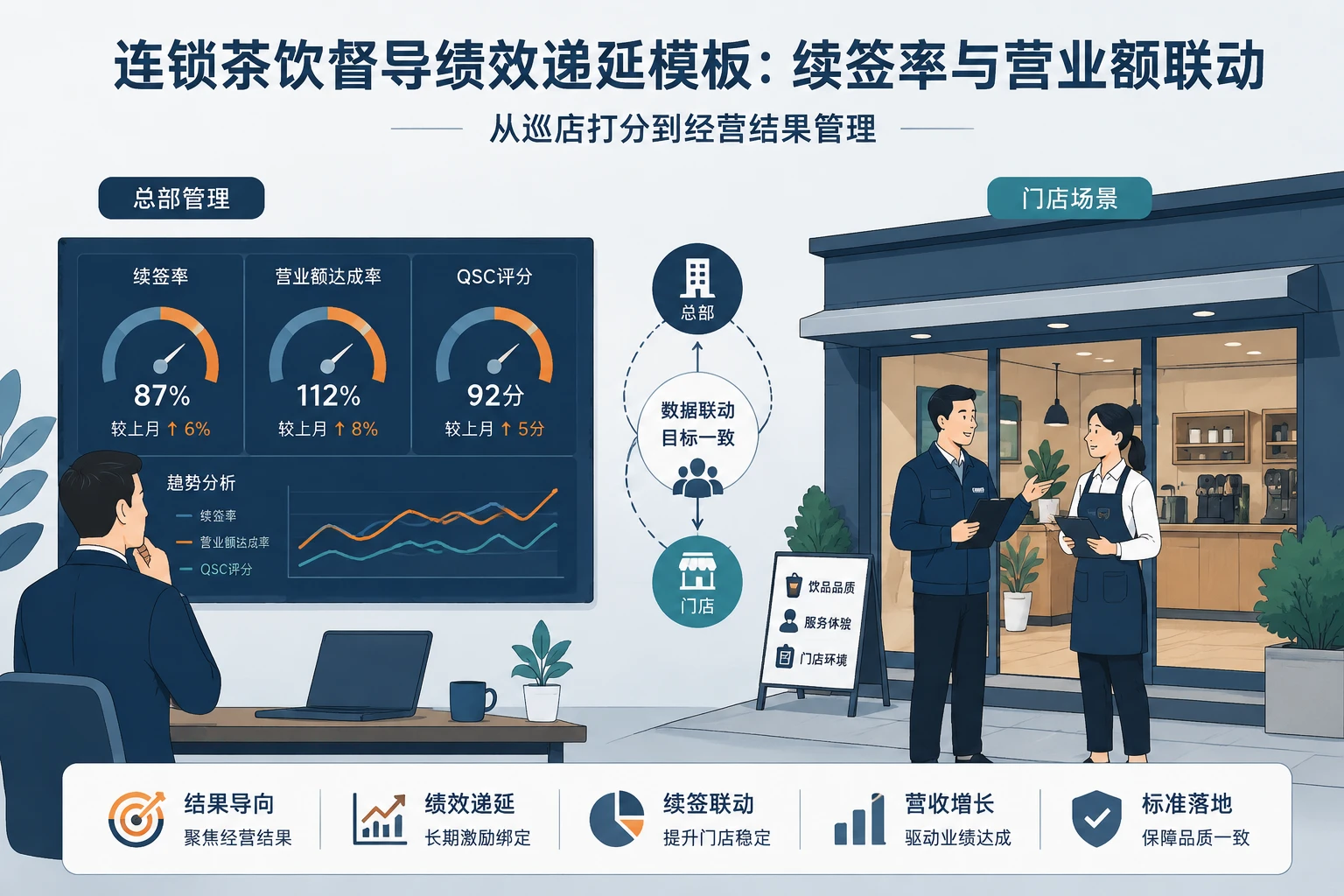 连锁茶饮督导绩效递延模板：续签率与营业额联动（2026年版）
