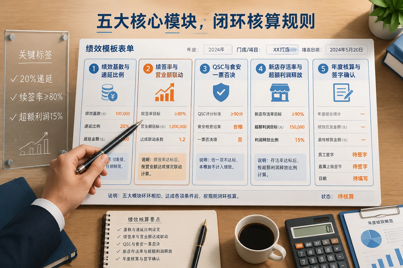 连锁茶饮督导绩效递延模板：续签率与营业额联动（2026年版）