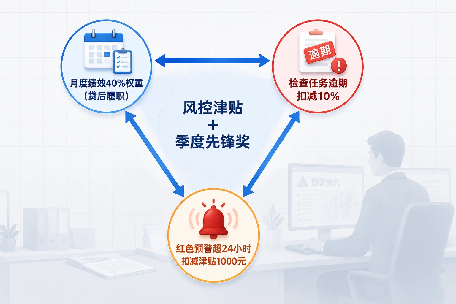 城商行对公经理绩效联动设计：贷后检查、预警响应与存款沉淀三重挂钩