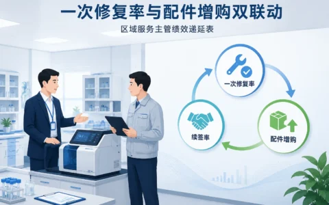 区域服务主管绩效递延表：一次修复率、续签率与配件增购联动考核模板