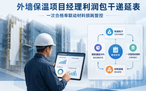 外墙保温项目经理利润包干递延表单：一次合格率与材料损耗联动考核模板