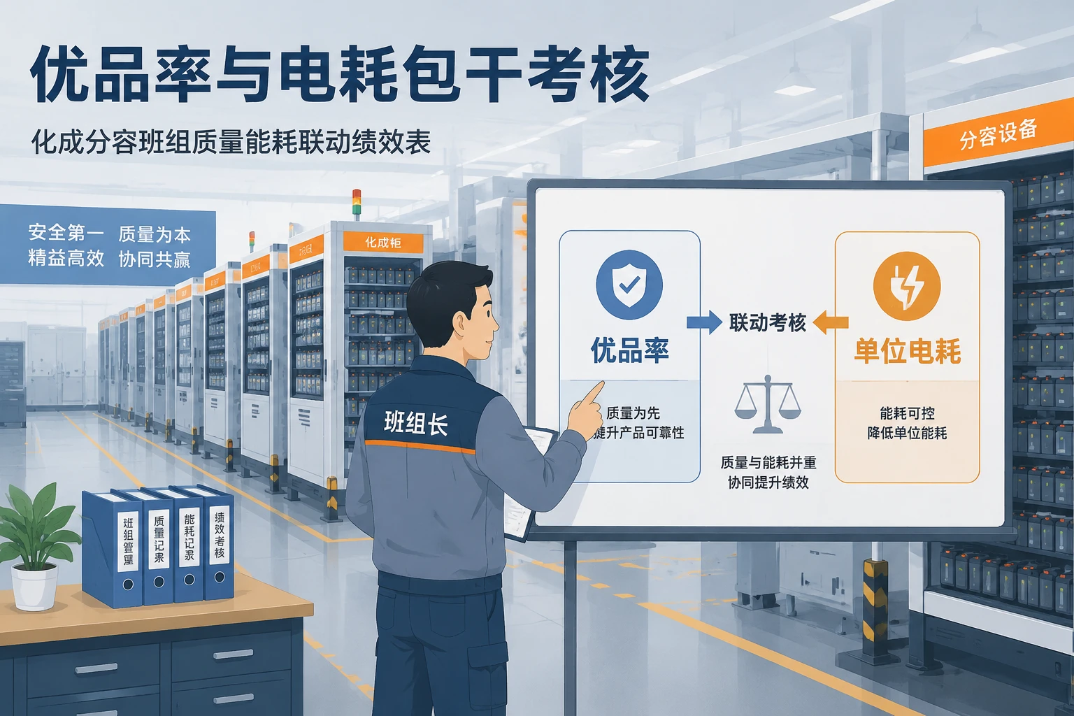 2026年锂电化成分容班组质量能耗联动绩效表：优品率与电耗包干考核