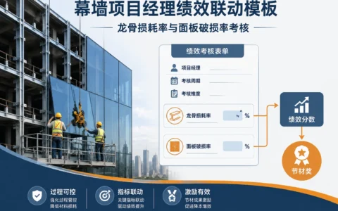 幕墙项目经理绩效联动考核表：龙骨损耗率与面板破损扣减模板