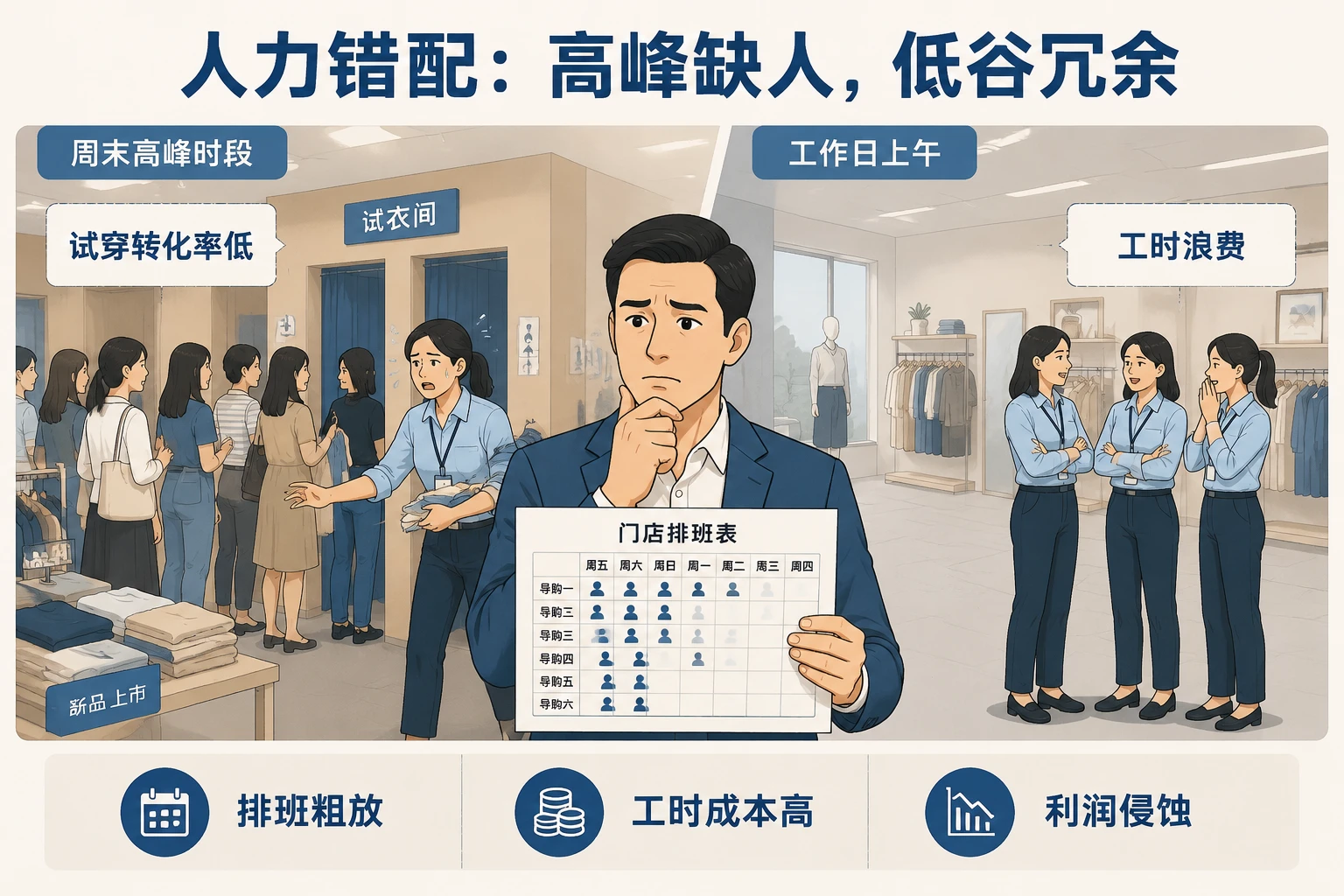 2026年连锁服饰区域经营责任制：人效包干与智能排班闭环