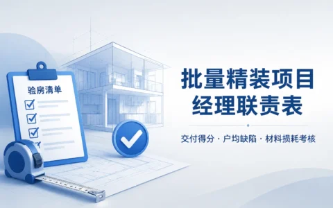 精装项目经理经营责任联责表：交付得分、户均缺陷与材料损耗考核模板