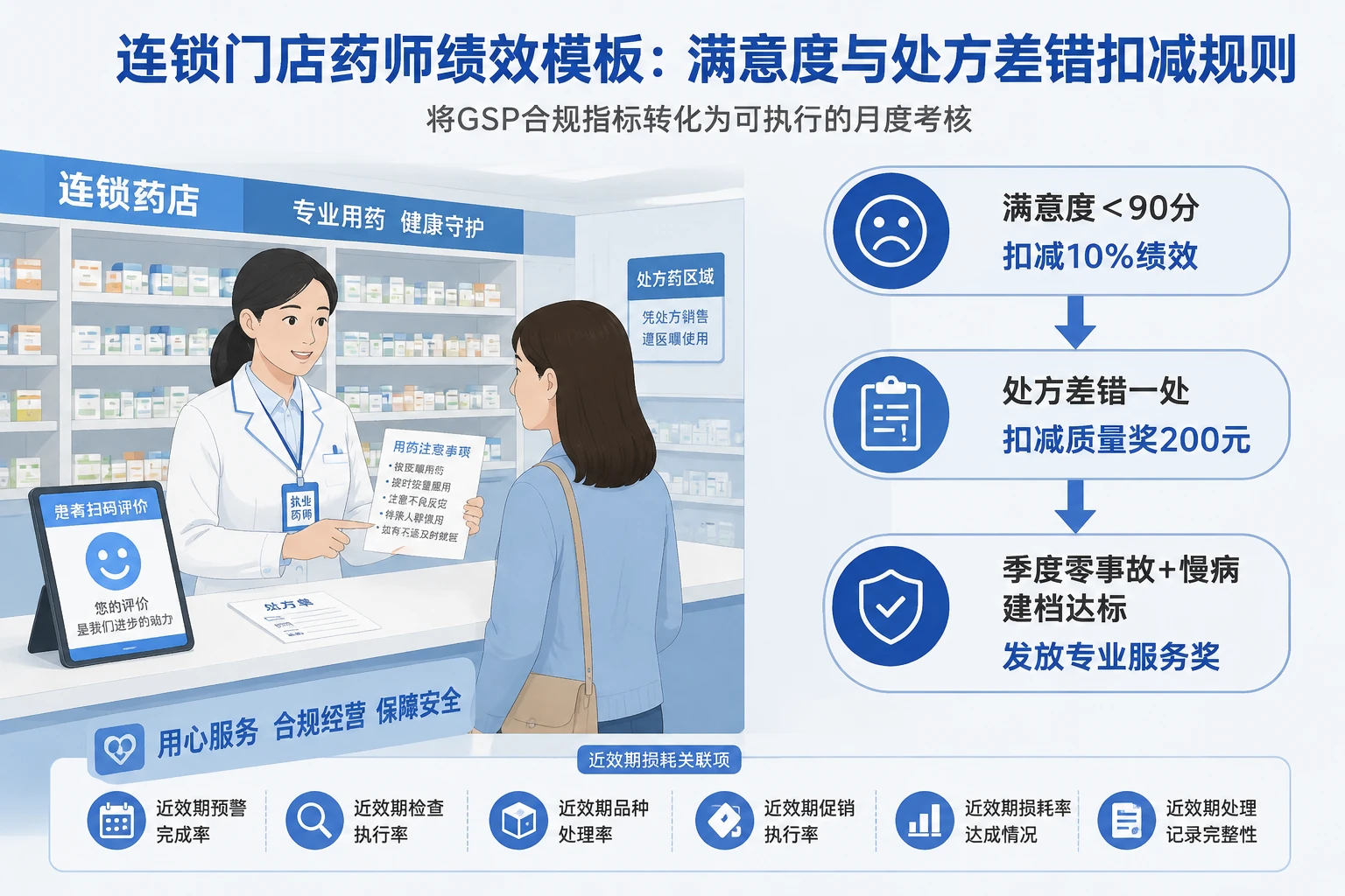 连锁门店药师绩效模板:满意度与处方差错扣减规则