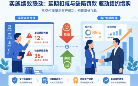 2026年SaaS实施经理绩效联动方案：上线延期与验收缺陷挂钩35%绩效，驱动续约增购