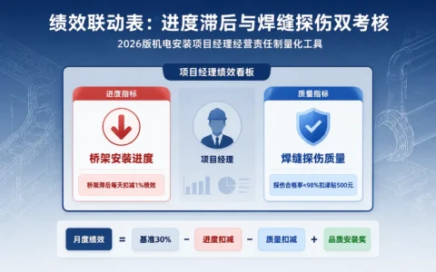 机电安装项目经理绩效联动模板与操作指南：桥架滞后扣减+焊缝探伤双考核（2026年版）