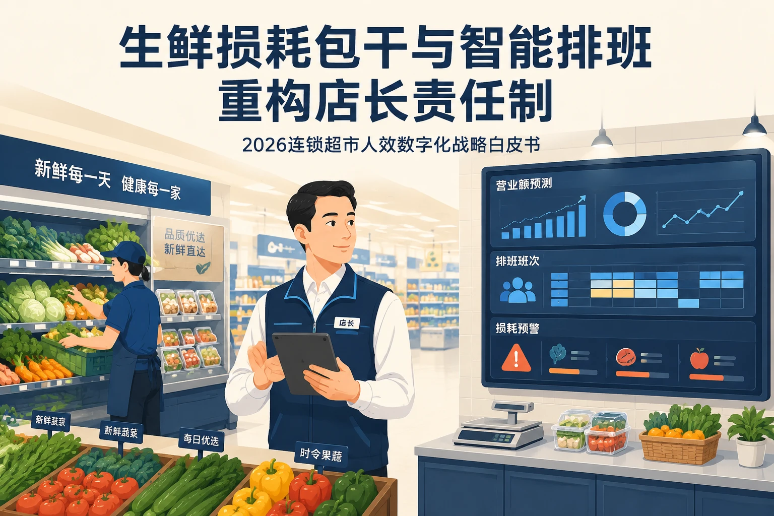 2026年连锁超市人效白皮书：生鲜损耗包干与智能排班重构店长责任制
