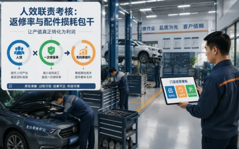 连锁汽修门店店长经营责任制：技师人效与返修率联责考核机制及利润提升案例