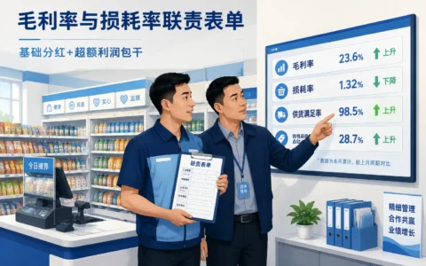 便利店店长经营责任制联责表单：毛利率、损耗率与超额利润包干考核模板