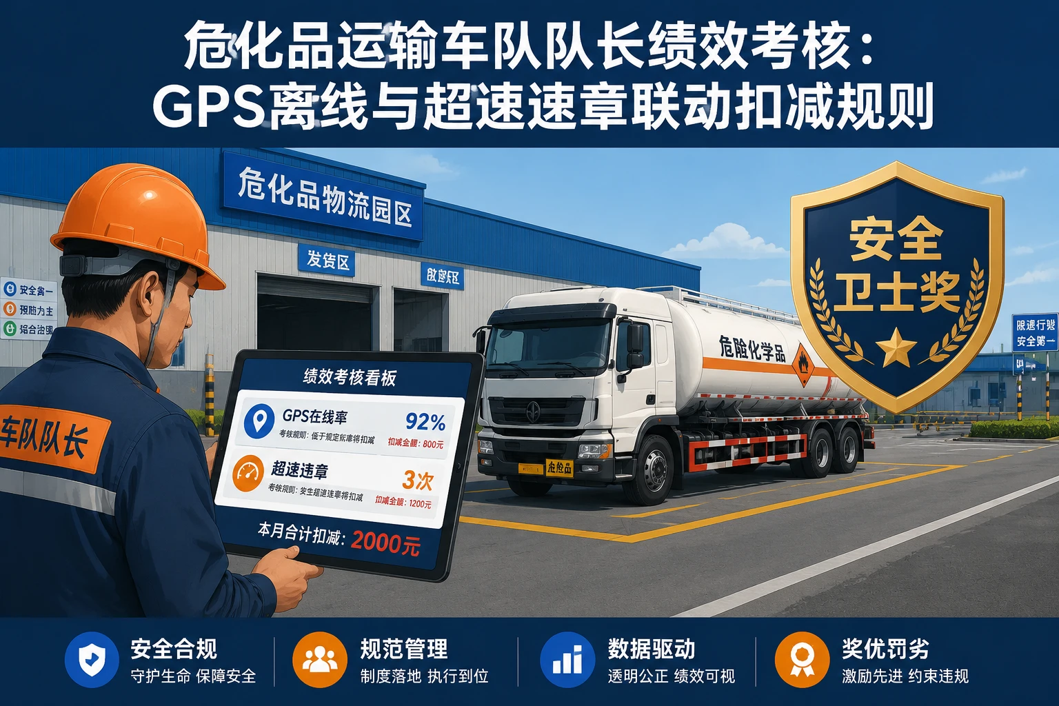 危化品运输车队队长绩效考核表:GPS离线与超速违章联动扣减规则(2026年版)
