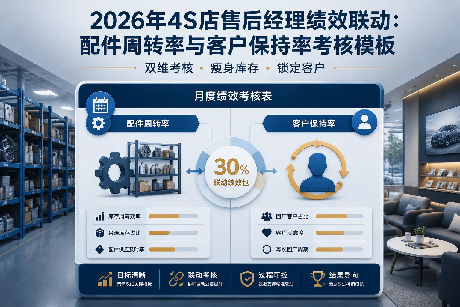 2026年4S店售后经理绩效联动:配件周转率与客户保持率考核模板