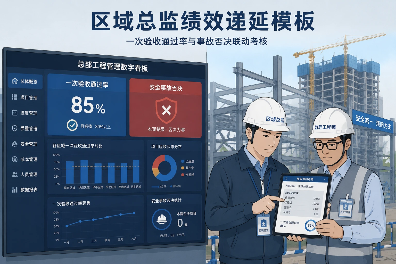 监理公司区域总监绩效递延模板:一次验收通过率与事故否决规则