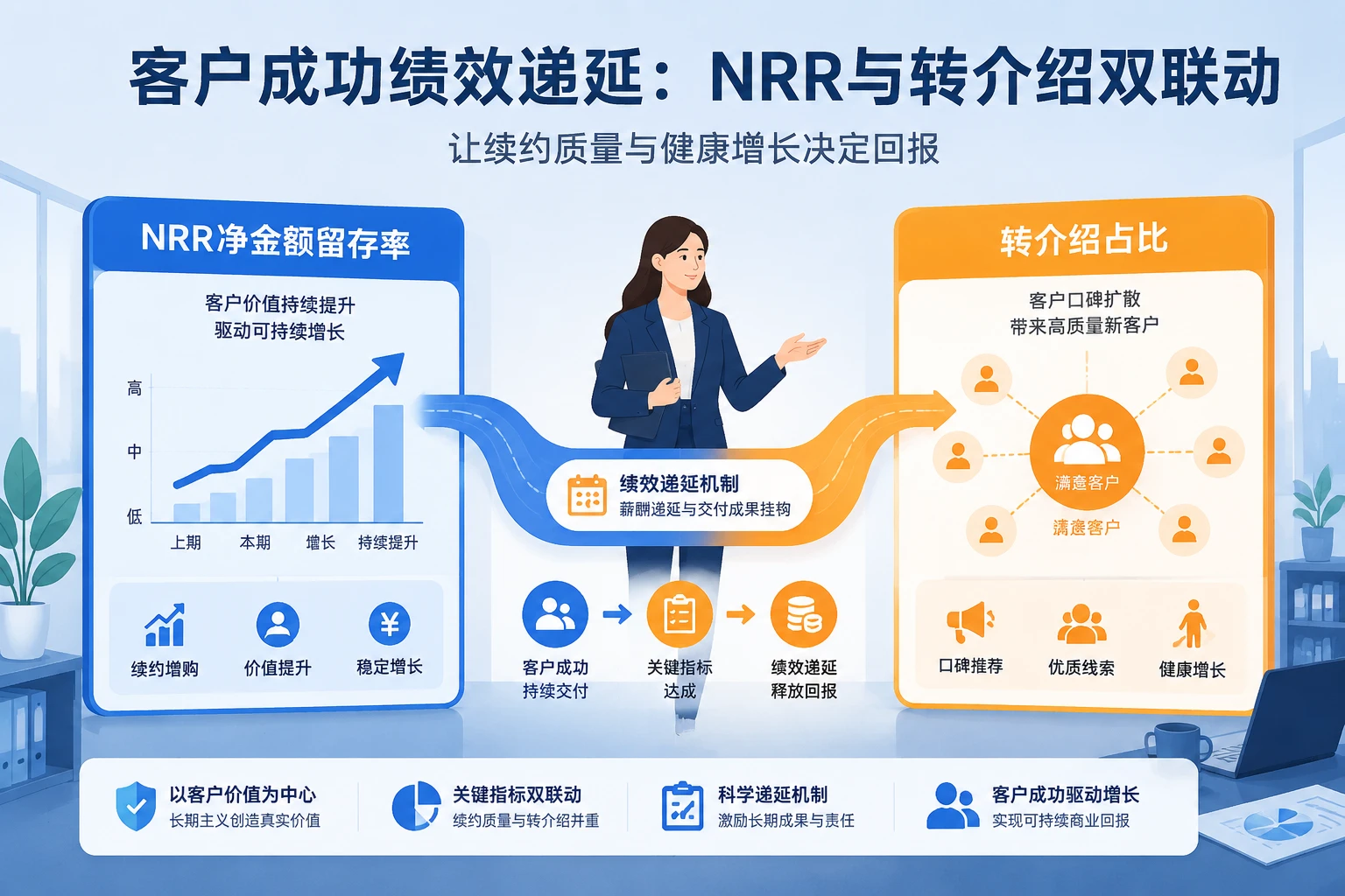 SaaS客户成功经理绩效递延表：NRR与转介绍占比挂钩（2026年版）
