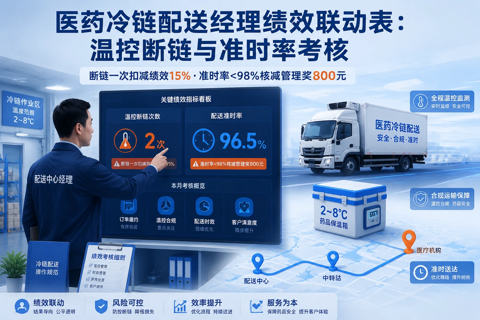2026年医药冷链配送经理绩效联动表:温控断链与准时率考核