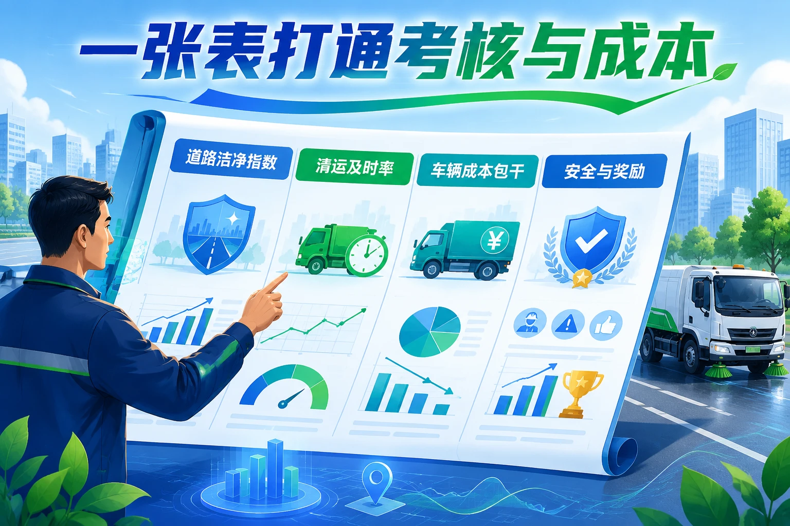 环卫项目经理绩效联动模板：洁净指数与车辆成本包干（2026年版）