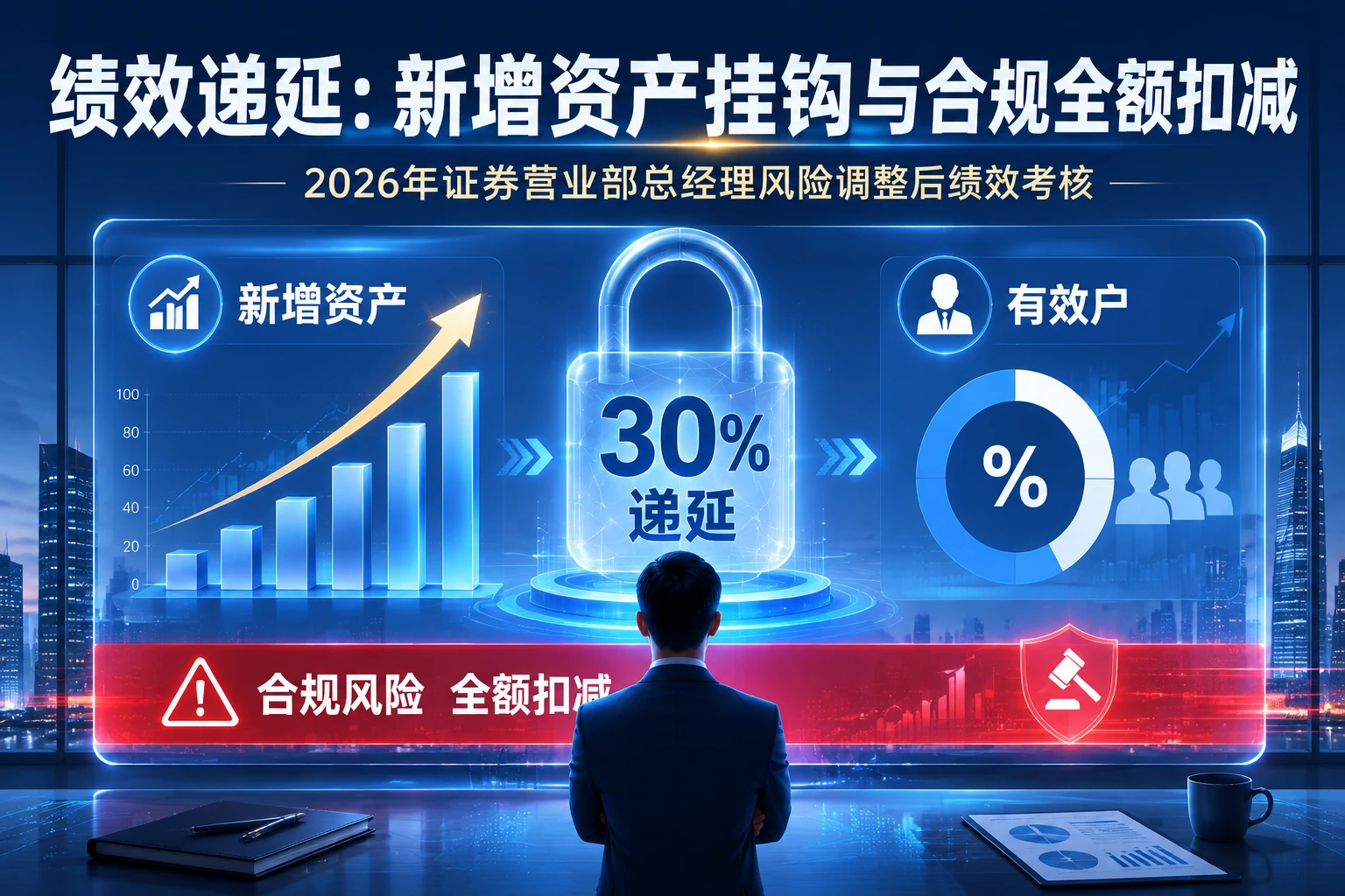 证券营业部总经理绩效递延：新增资产挂钩与合规全额扣减
