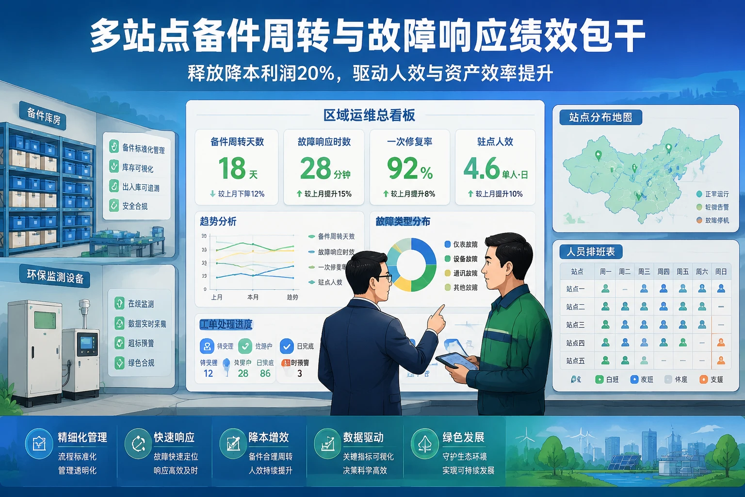 环保监测多站点备件周转与故障响应绩效包干模板（2026年版）
