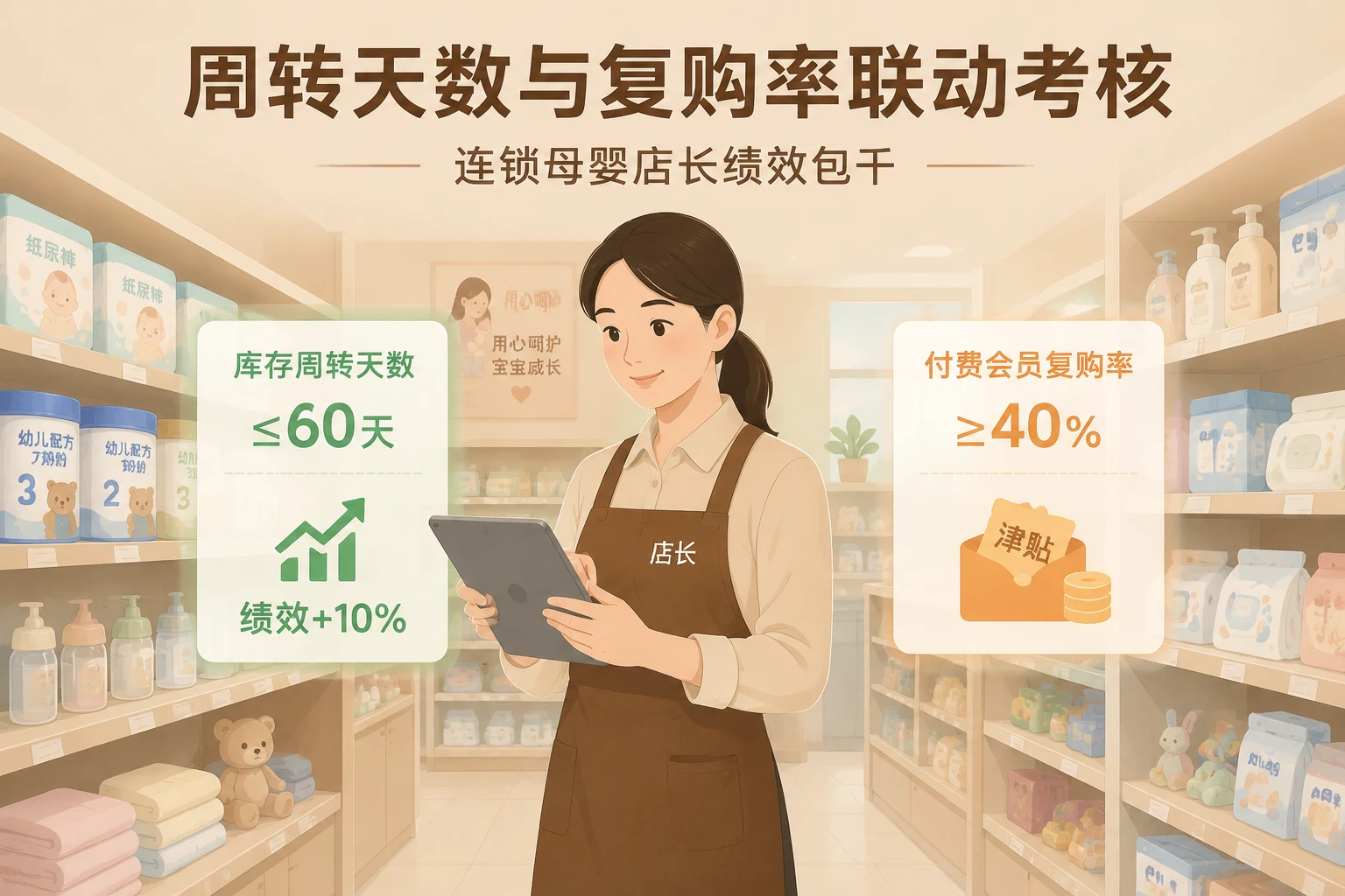 连锁母婴店长绩效包干表：周转天数与复购率联动考核（2026年版）