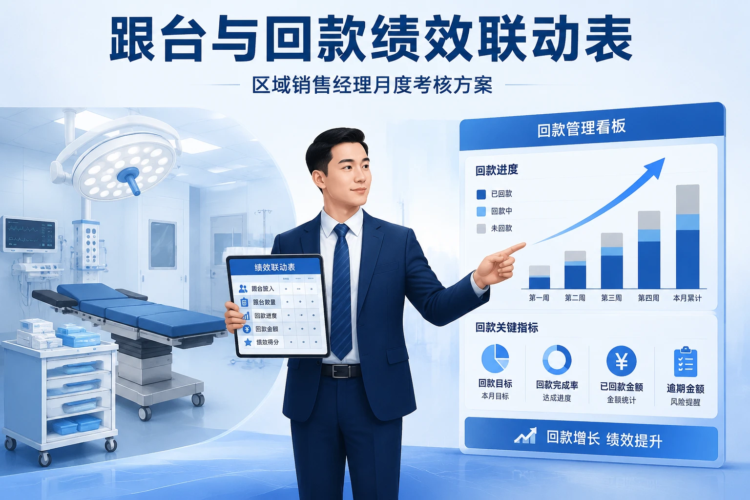 医疗器械区域销售经理月度绩效联动表：跟台与回款双挂钩（2026年版）