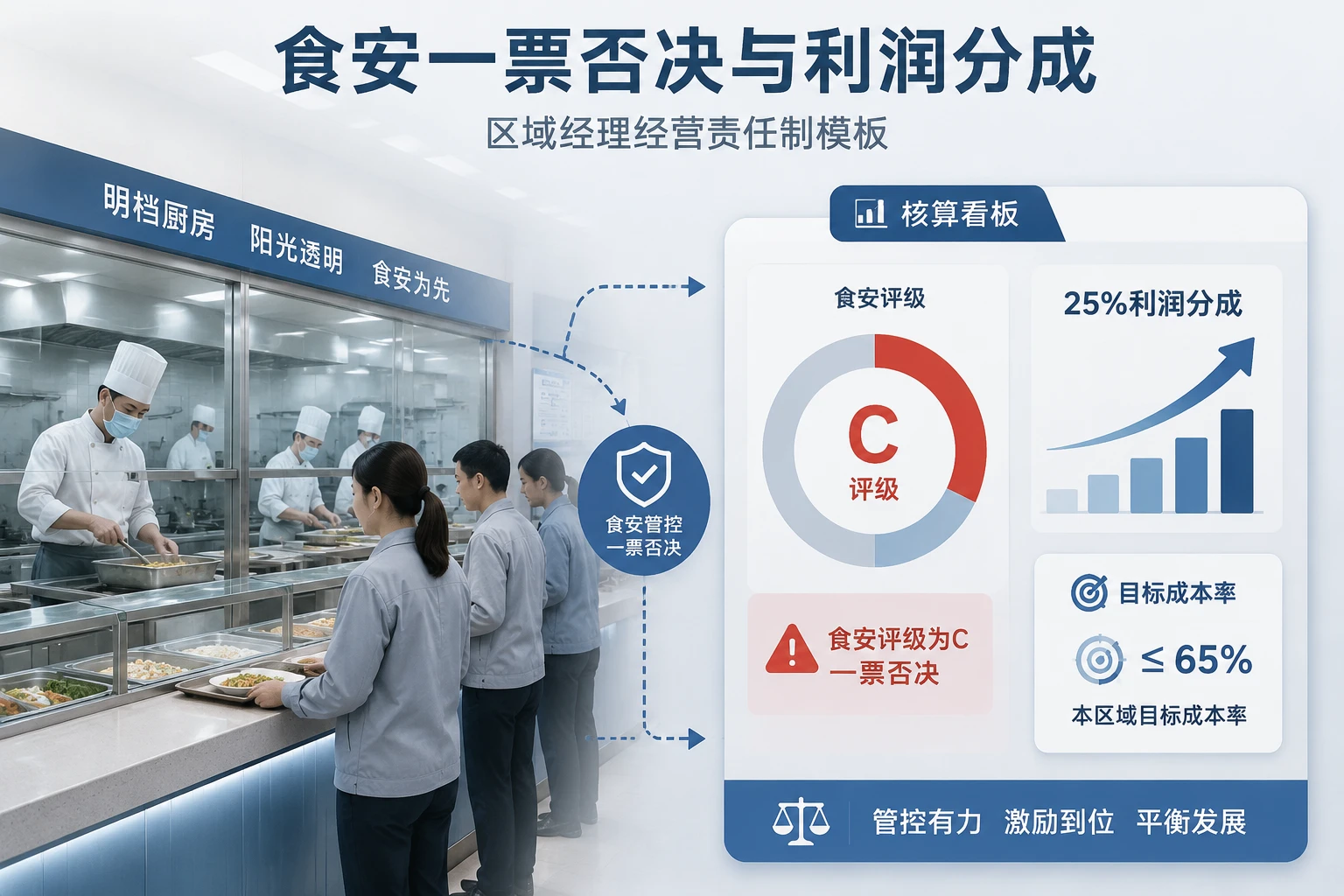 2026年团餐区域经理经营责任制模板:食安一票否决与利润分成