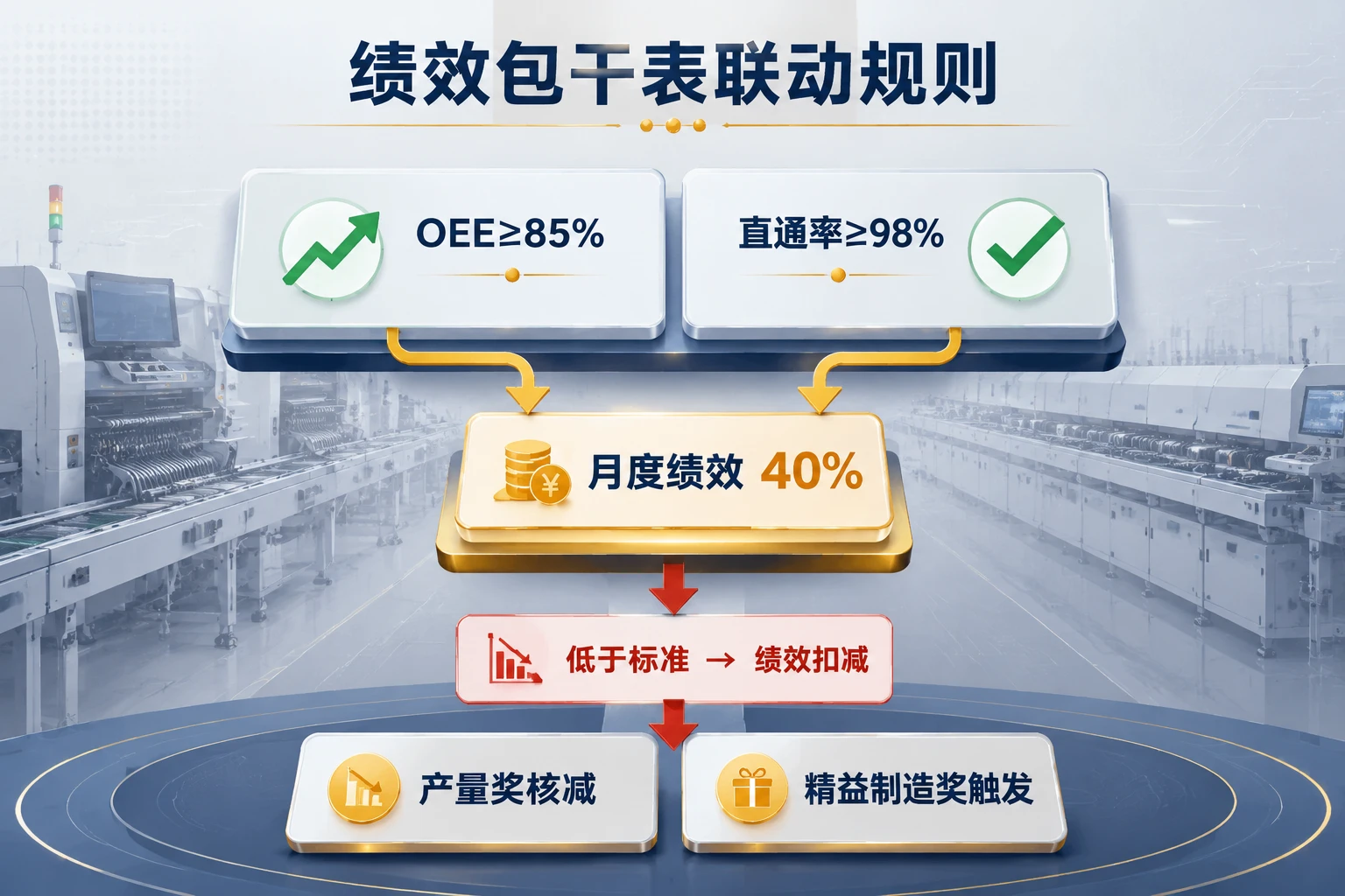 SMT车间主任OEE与直通率联动绩效包干表