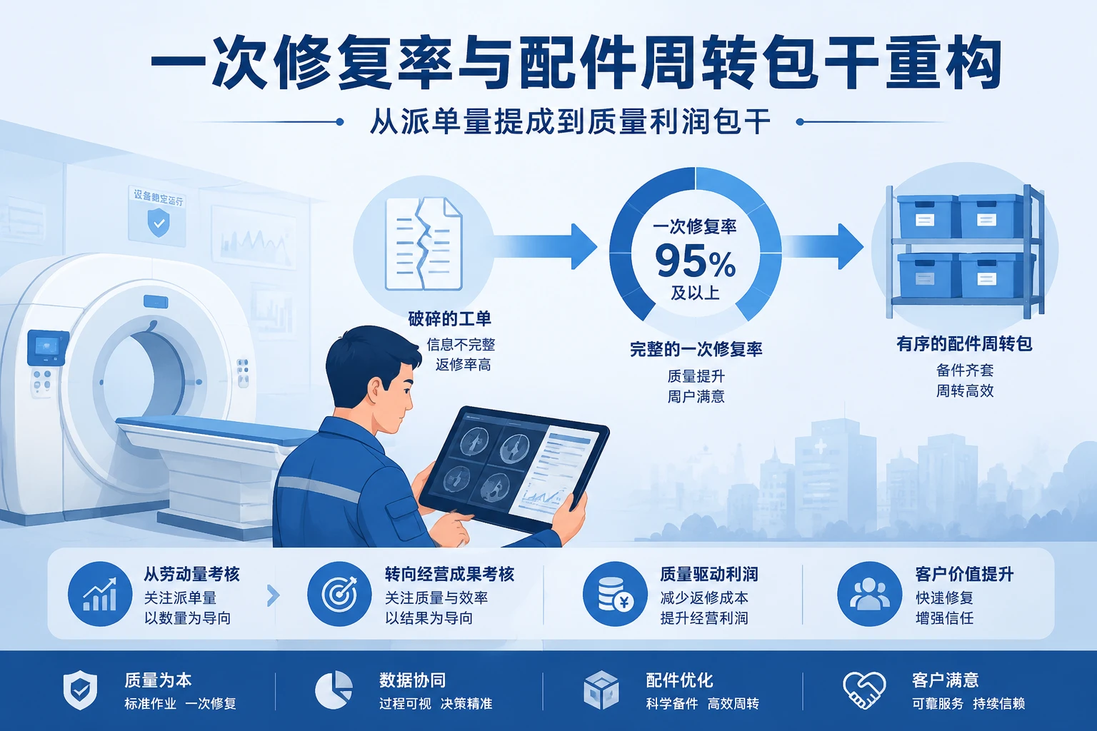 2026年医疗器械售后服务人效变革：一次修复率与配件周转包干重构