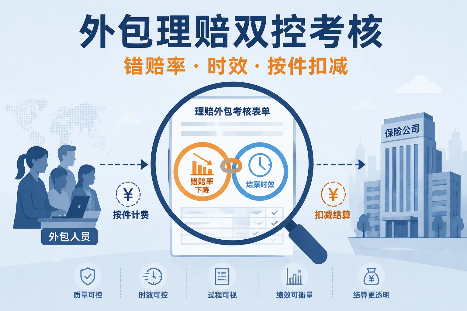 保险理赔外包考核模板：错赔率与时效双控扣减（2026年版）
