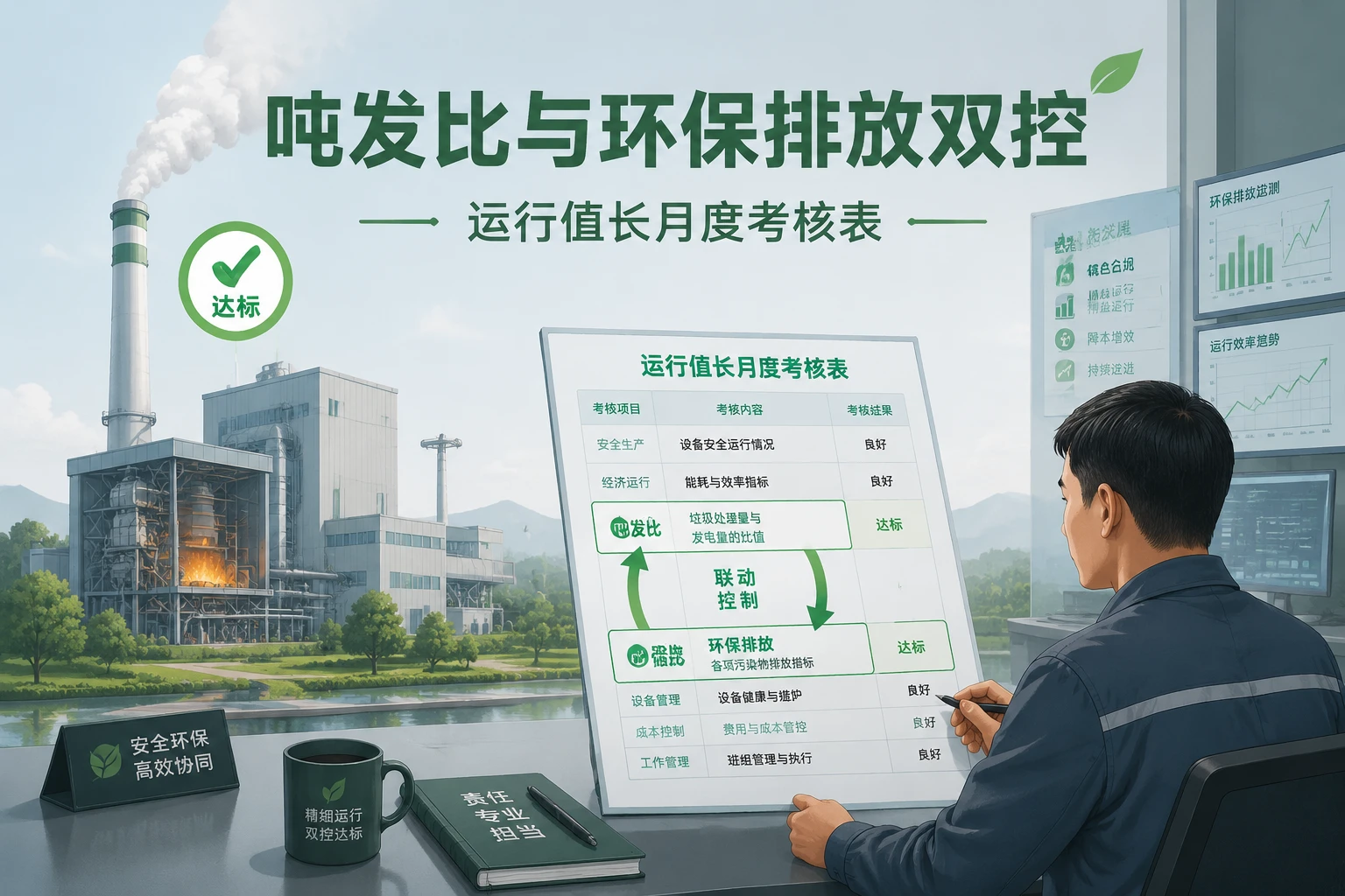 运行值长月度考核表：吨发比与环保排放双控（2026年版）