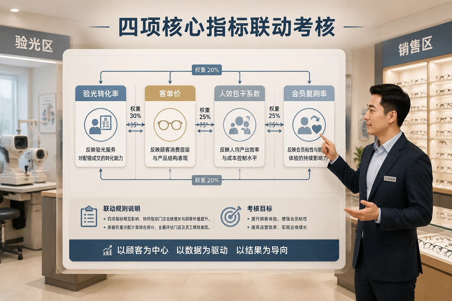 连锁眼镜店长验光转化率与客单价联动考核模板（2026年版）