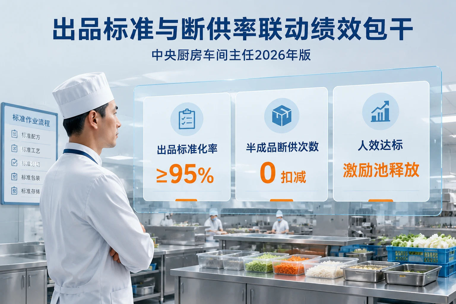 中央厨房车间主任出品标准与断供率联动绩效包干表（2026年版）
