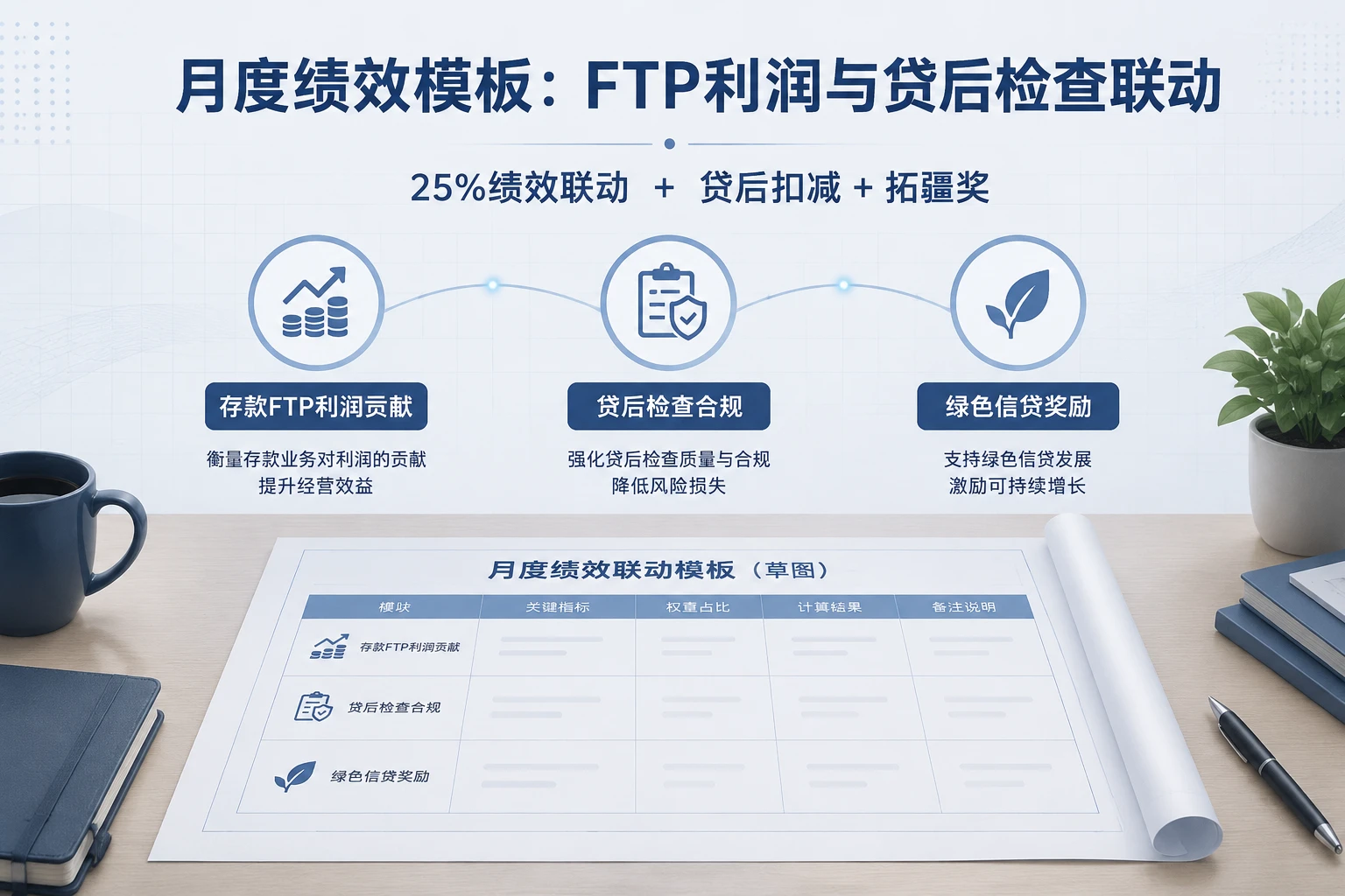 2026年城商行对公经理月度绩效模板：FTP利润与贷后检查联动