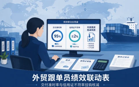外贸跟单员绩效联动模板：交付准时率与信用证不符率量化考核表