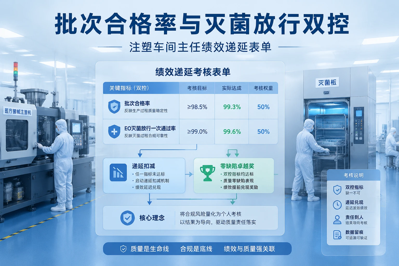 注塑车间主任绩效递延表单：批次合格率与灭菌放行双控（2026年版）