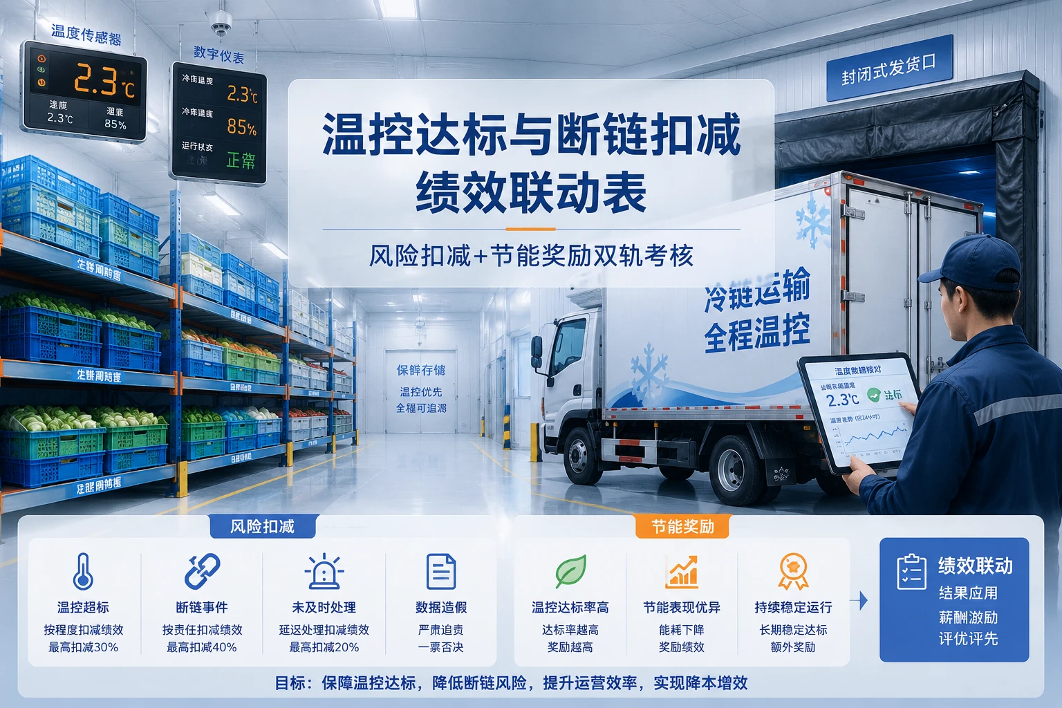 冷链仓配经理绩效联动表:温控达标与断链扣减(2026年版)