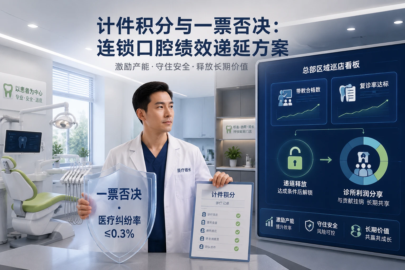2026年连锁口腔医疗组长绩效递延方案：计件积分与一票否决
