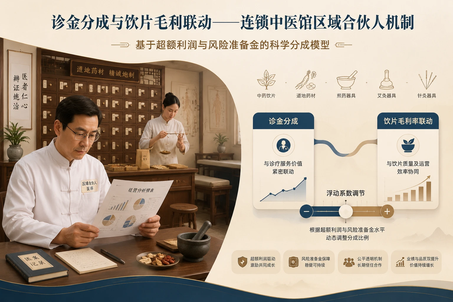 2026年连锁中医馆区域合伙人机制：诊金分成与饮片毛利联动设计