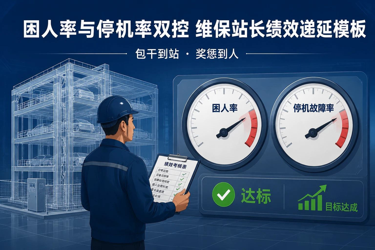 立体停车库维保站长绩效递延考核：困人率与停机率双控模板（2026年版）